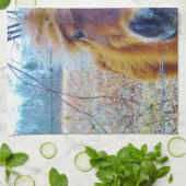 バレンタインハート馬 キッチンタオル (折り畳み)