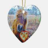 バレンタインハート馬 セラミックオーナメント (左)