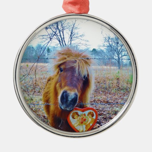 バレンタインハート馬 メタルオーナメント (正面)