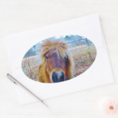 バレンタインハート馬 楕円形シール (封筒)