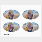 バレンタインハート馬 楕円形シール (シート)