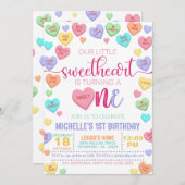 バレンタインハート1st誕生日 招待状 (正面/裏面)