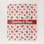 バレンタインハート&スターズパターンジグソーパズル ジグソーパズル (縦)