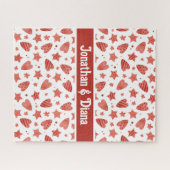 バレンタインハート&スターズパターンジグソーパズル ジグソーパズル (横)