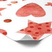 バレンタインハート&スターズパターンポスター ポスター (角)