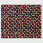 バレンタインハート&スターズパターンラッピング紙 ラッピングペーパー (フラット)