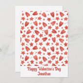 バレンタインハート&スターパーソナライズされたカード (正面/裏面)