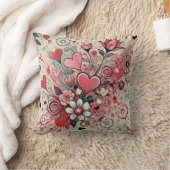 バレンタインハート/デイジー/(ばちゃばちゃ)跳ねるアート クッション (ブランケット)
