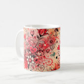 バレンタインハート/デイジー/（ばちゃばちゃ）跳ねるアート/サングリア コーヒーマグカップ (正面左)