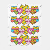 バレンタインハート フリースブランケット (正面)