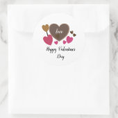 バレンタインハート&ラブラウンドステッカー ラウンドシール (バッグ)