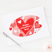 バレンタインハート 楕円形シール (封筒)