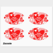 バレンタインハート 楕円形シール (シート)