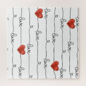 バレンタインハート: 3Dラインデザイン ジグソーパズル (横)