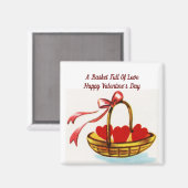 バレンタインバスケットスクエアマグネット マグネット (正面/裏面)