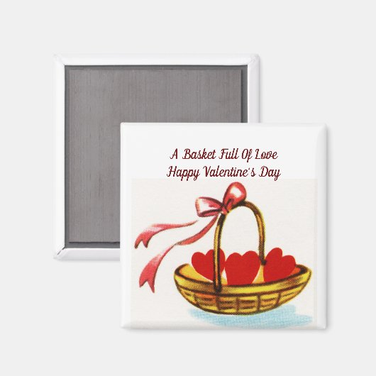 バレンタインバスケットスクエアマグネット マグネット (正面/裏面)