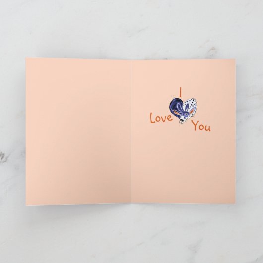 バレンタインバニーピンクウサギシンプルハートかわいい恋 シーズンカード (内部)