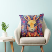 バレンタインバニーフラワーズハート紫 クッション (椅子)