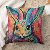 バレンタインバニー前向きビベスハート クッション (ブランケット)