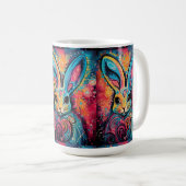 バレンタインバニー前向きビベスハート コーヒーマグカップ (正面右)