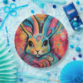 バレンタインバニー前向きビベスハート ペーパープレート (パーティー)