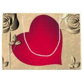 バレンタインバラとハート抱き枕 ラージペーパーバッグ (裏面)