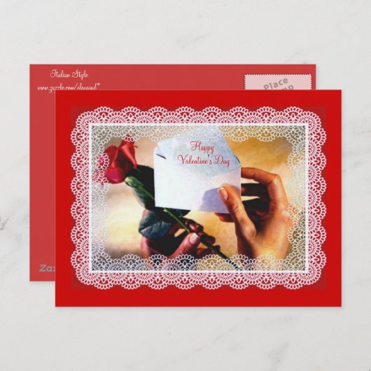 バレンタインバラはがき シーズンポストカード (正面/裏面)