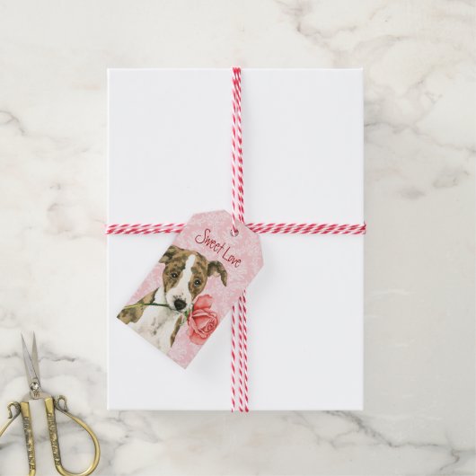 バレンタインバラウィペット ギフトタグ (より糸付き)