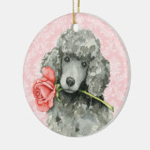 バレンタインバラスタンダードプードル セラミックオーナメント (左)