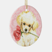 バレンタインバラトイプードル セラミックオーナメント (右)