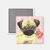 バレンタインバラパグ マグネット (正面/裏面)