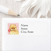 バレンタインバラポメラニア犬 ラベル (インサイチュ)