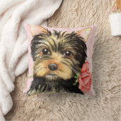 バレンタインバラヨークシャーテリア クッション (ブランケット)