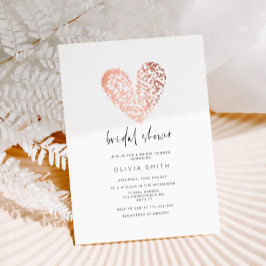 バレンタインバラ金ゴールドハートブライダルシャワー 招待状