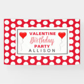 バレンタインバースデーパーティー赤いハートパーソナライズされた 横断幕 (横)