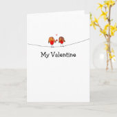 バレンタインバードカード カード (黄色い花)