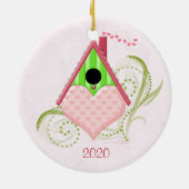 バレンタインバードハウスオーナメント(背景) セラミックオーナメント (裏面)