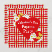 バレンタインパジャマパーティーデイジー招待状 招待状 (正面/裏面)