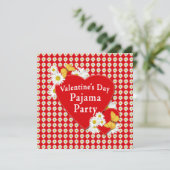 バレンタインパジャマパーティーデイジー招待状 招待状 (スタンド正面)