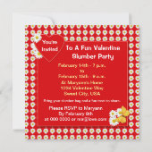 バレンタインパジャマパーティーデイジー招待状 招待状 (裏面)