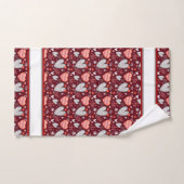 バレンタインパターン バスタオルセット (ハンドタオル)