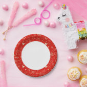 バレンタインパターン ペーパープレート (パーティー)