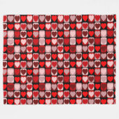 バレンタインパッチワーク フリースブランケット (正面(横))