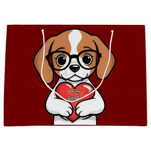 バレンタインパピー ラージペーパーバッグ (正面)