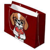 バレンタインパピー ラージペーパーバッグ (正面アングル)