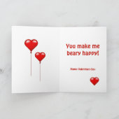 バレンタインパンダカップルハートカストムカード シーズンカード (内部)