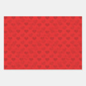 バレンタインパンダベアーズとハート3デザインセット ラッピングペーパーシート (正面3)