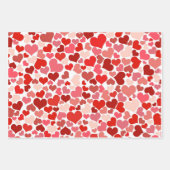 バレンタインパンダベアーズとハート3デザインセット ラッピングペーパーシート (正面2)