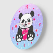 バレンタインパンダ ラージ壁時計 (傾斜)