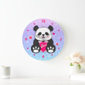 バレンタインパンダ ラージ壁時計 (ホーム)